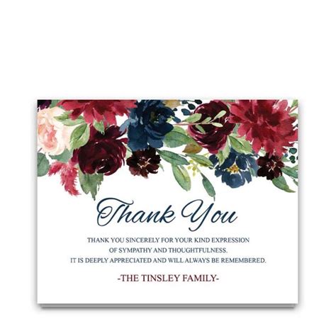 Kathleen M Roach Thank You For Your Sympathy Flowers Free Printable