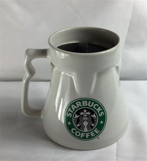 Vintage Starbucks Ceramic Travel Mug Cup With Lid Split Tail Mermaid 16