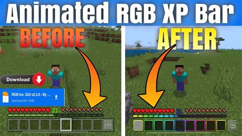 Animated Rgb Xp Bar Inventory Gui Pe How To Download Minecraft