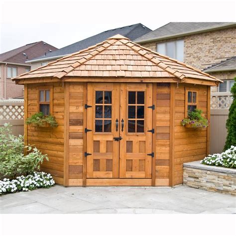 Buy quality wooden and plastic garden sheds online in all sizes. 9 ft. x 9 ft. Penthouse Cedar Garden Shed, Browns/Tans ...
