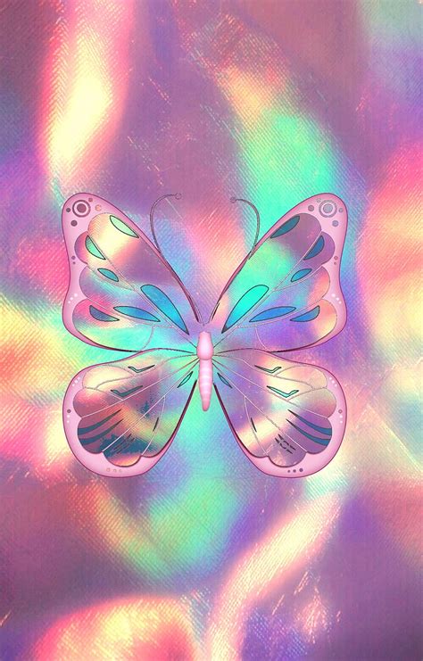 2 Rainbow Glitter Butterfly Plying With A Butterfly Hd Phone Wallpaper