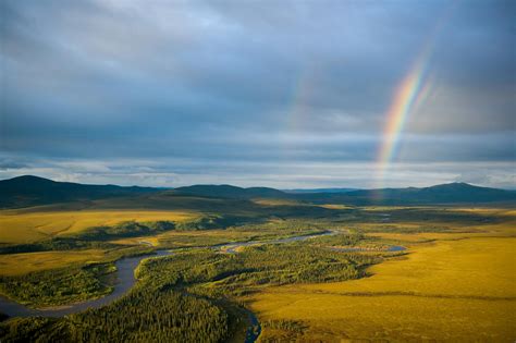 Wallpaper Rainbow Field River Grass Nature Hd Widescreen High