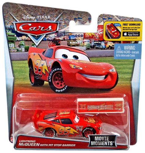 Disney Cars Movie Moments Lightning Mcqueen Diecast Car With Pit Stop