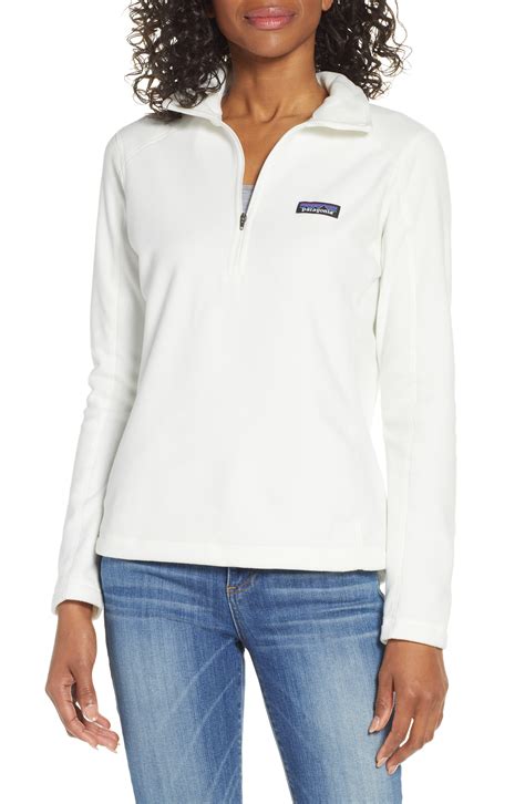 Patagonia Micro D Quarter Zip Fleece Pullover In White Lyst