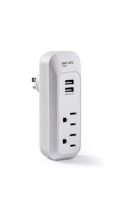 Multi Plug Outlet Expander 2 Ac Outlets And 2 Usb Charging Ports 3 Prong