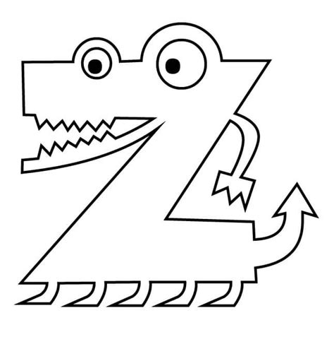 Zipper Letter Z 2 Coloring Page Free Printable Coloring Pages For Kids