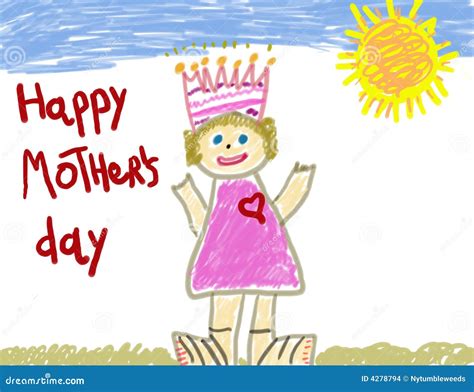 Child S Happy Mother S Day Stock Illustration Illustration Of Color