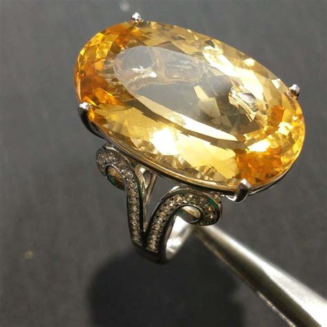 Flzb Fine Jewelry Big Hyperbole Ring With Natural Brazil Charming