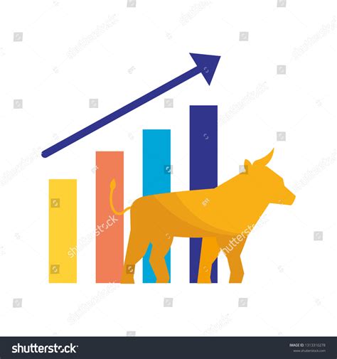 Bull Chart Growth Stock Market Stock Vector Royalty Free 1313310278