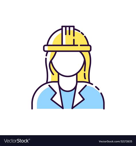 Female Engineer Rgb Color Icon Royalty Free Vector Image