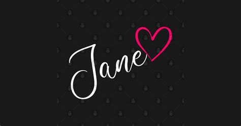 Jane Name Calligraphy Pink Heart Jane Name Posters And Art Prints Teepublic