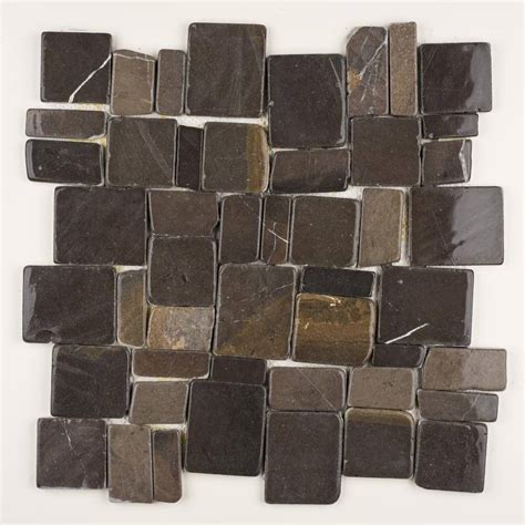 Black Pebble Tile Hopscotch Series Natural Stone Mosaics