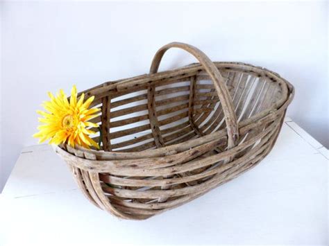 Antique French Wooden Collecting Basket Etsy French Antiques
