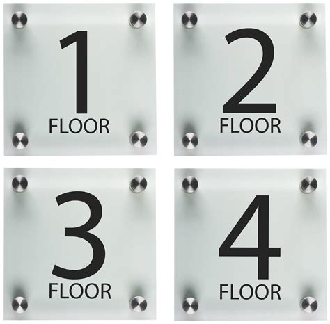 Stairwell Floor Level Signs 6 X 6 Acrylic Panels