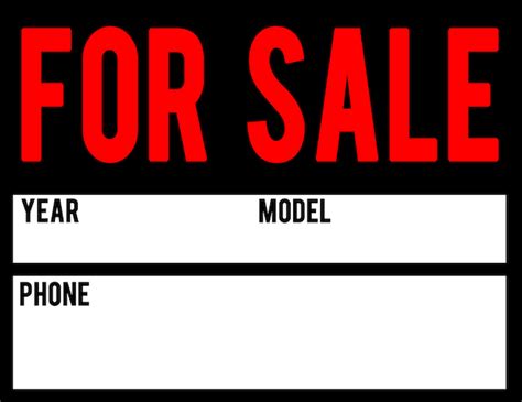 Car For Sale Sign Pdf 10 080 Printable Car For Sale Sign Customizable