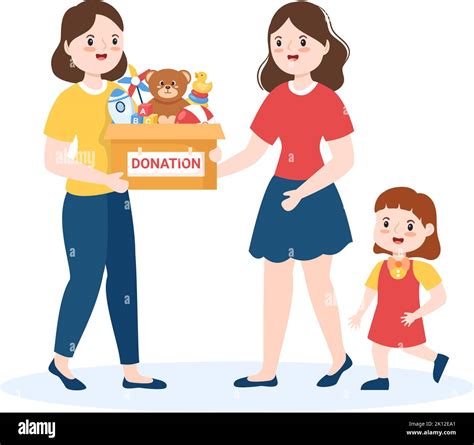 Boîte De Dons En Carton Contenant Des Jouets Pour Les Enfants Les