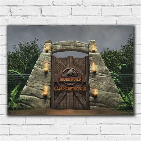 Jurassic World Camp Cretaceous Print Camp Gates Themed Wall Art