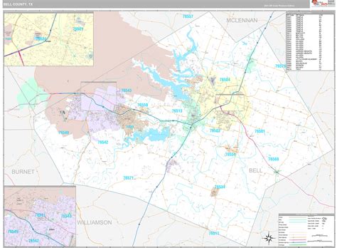Bell County Tx Wall Map Premium Style By Marketmaps