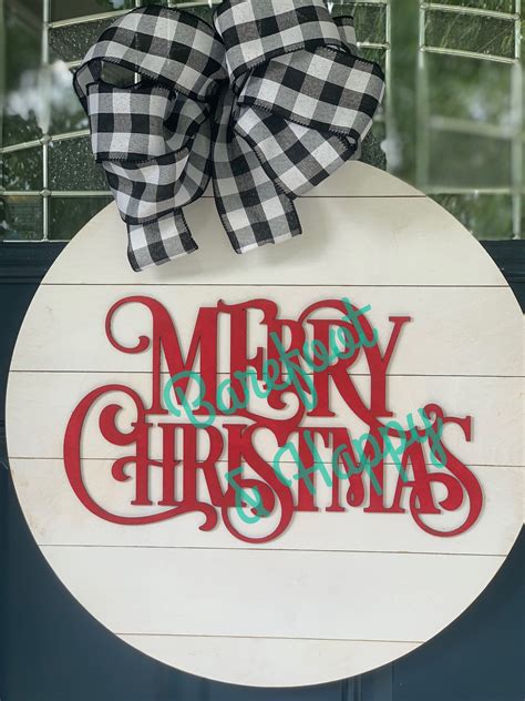 Merry Christmas Welcome Sign Wood Etsy