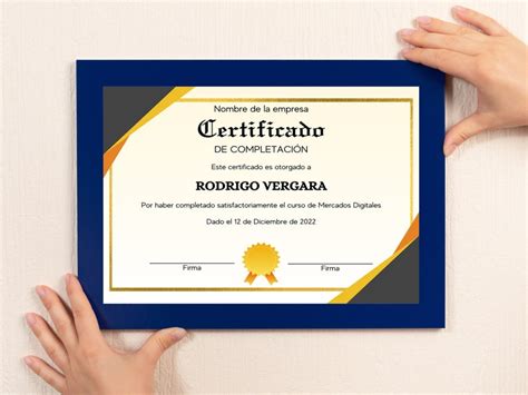 Certificado De Completación Plantilla Editable Canva Spanish