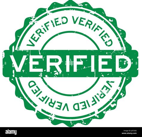 Grunge Green Verified Round Rubber Seal Stamp Stock Vector Art