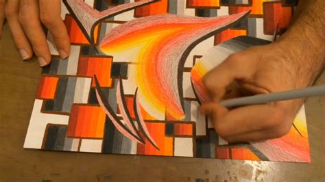 Very Easy Abstract Drawing Creating Flame Colours With Oil