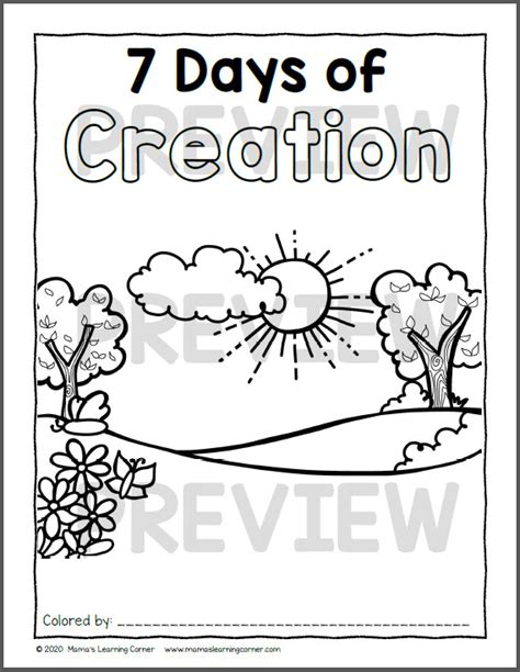 Days Of Creation Coloring Pages Mamas Learning Corner