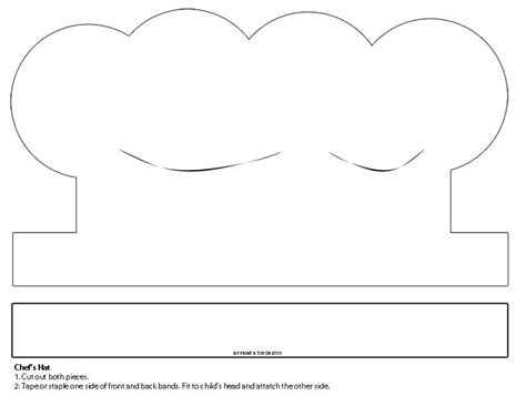 Printable White Paper Chefs Hat Instant Digital Download