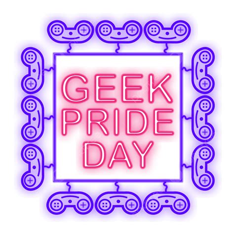 Geek Pride Vector Design Images Neon Effect Geek Pride Day Typography