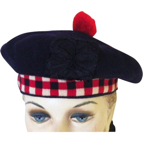 Vintage Scottish Wool Balmoral Hat Or Bonnet Sold On Ruby Lane