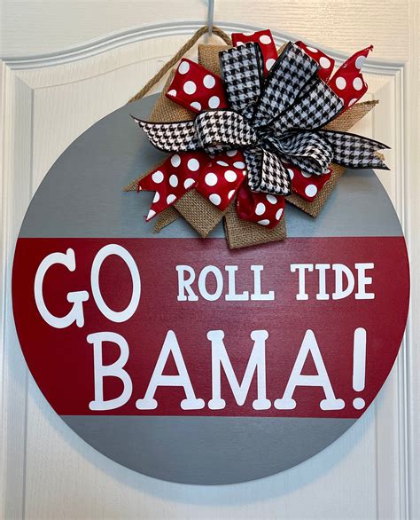 Go Bama Roll Tide University Of Alabama Door Hanger Etsy Alabama
