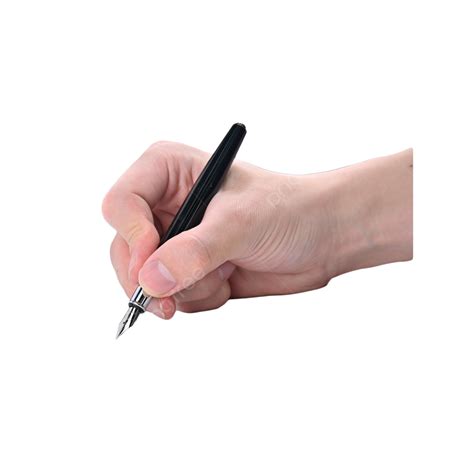 Black Hand Holding Pencil Clipart