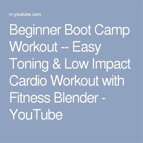 Beginner Boot Camp Workout Easy Toning Low Impact Cardio Workout