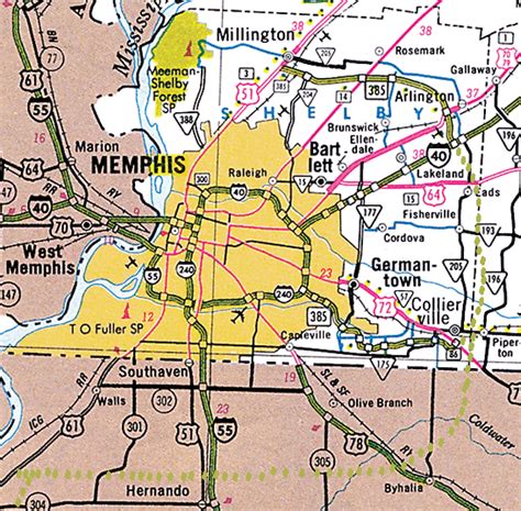 Map Of Memphis Area Boston Massachusetts On A Map