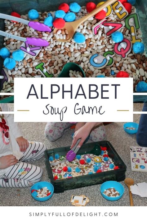 Alphabet Soup Game A Preschool Abc Sensory Bin