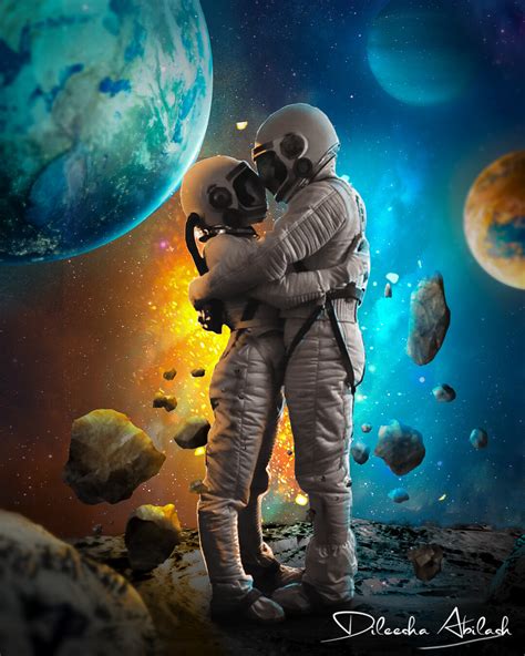 Artstation Romantic Astronaut Couple On The Moon Photoshop Manipulation