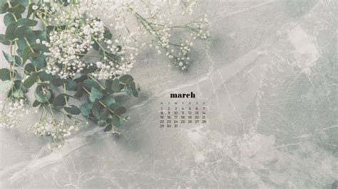 Download Calm Aesthetic March Calendar Wallpaper