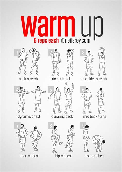 Great Warm Up Guide Workout Exercices De Fitness Entraînement Musculaire Et Musculation