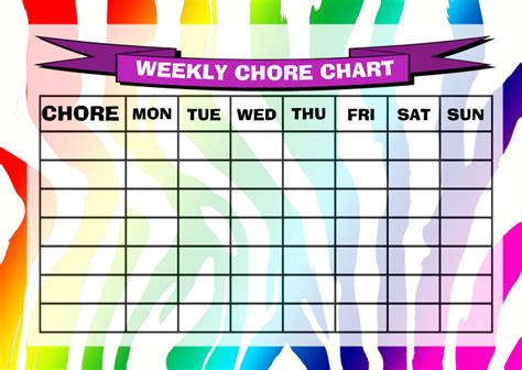 9 Best Weekly Chore Printable Reward Chart