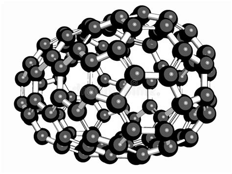 Fullerene C100 Molecule Chemical Structure Stock Vector Illustration