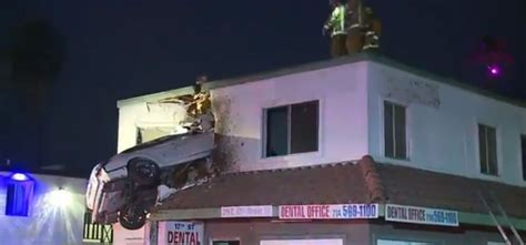 How A Car Crashed Into The Second Floor Of A Building In California