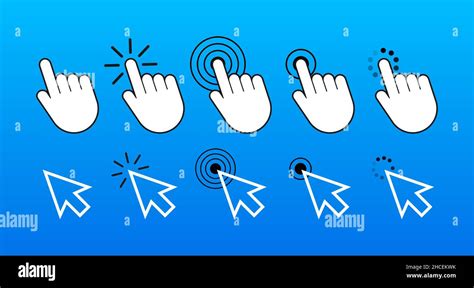 Finger Click Icon Vector Hand Click Icon Push Touch Screen Vector