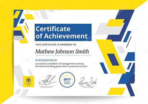 Certificate Of Achievement Template In Modern Design Business Diploma