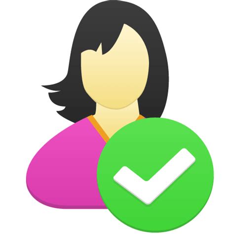 Female User Accept Icon Flatastic 5 Iconpack Custom Icon Design