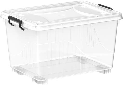 Takako Medium Transparent Plastic Box With Cover 64x49x39