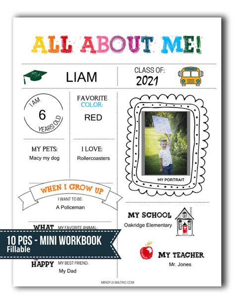 All About Me Poster Printable Template Printable Templates Images And
