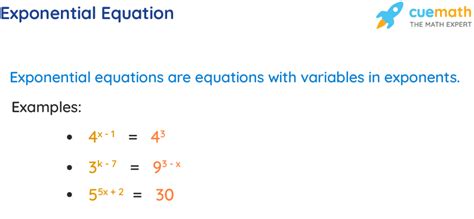 Exponential Equations Definition Solving Examples