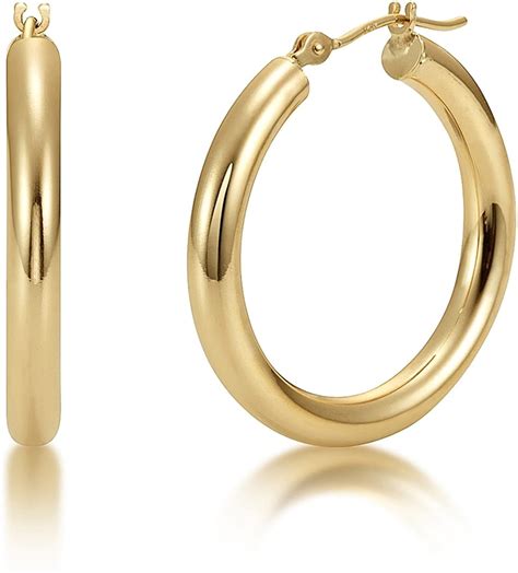 Next Level Jewelry 14K Yellow Gold 3MM Polished Round Tube Hoops