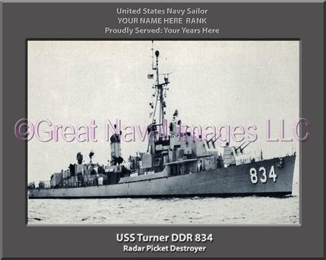 Uss Turner Ddr 834 Personalized Navy Ship Photo ⋆ Us Navy Veteran