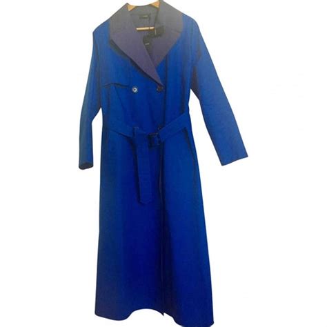 Pre Owned Joseph Blue Cotton Trench Coat Modesens